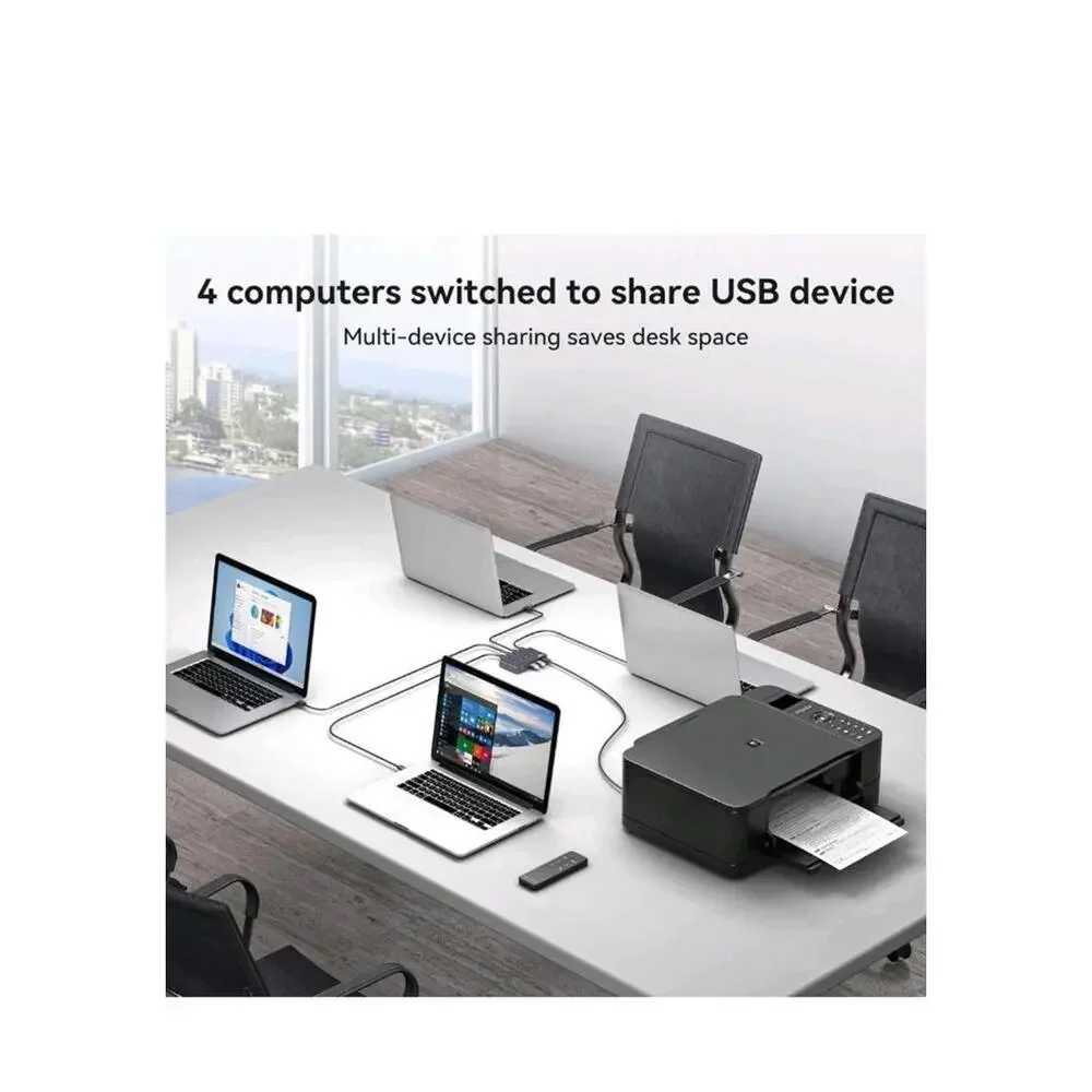 USB 3.2 Switch Selector 4 Computers Share 1 USBC & 3 USBA Devices 10Gbps 4 Po...